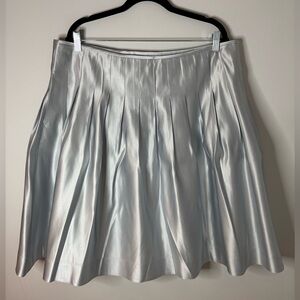 Ralph Lauren 100% Silk Silver A-Line Skirt